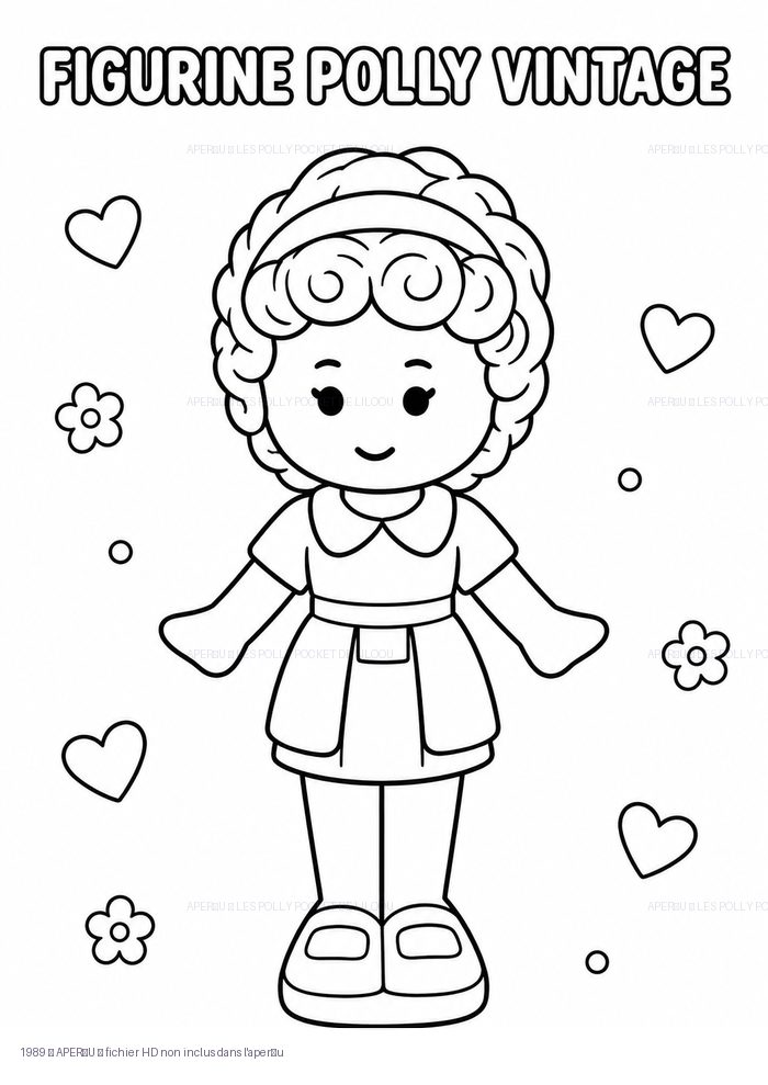 Polly — figurine vintage — coloriage vintage 1989