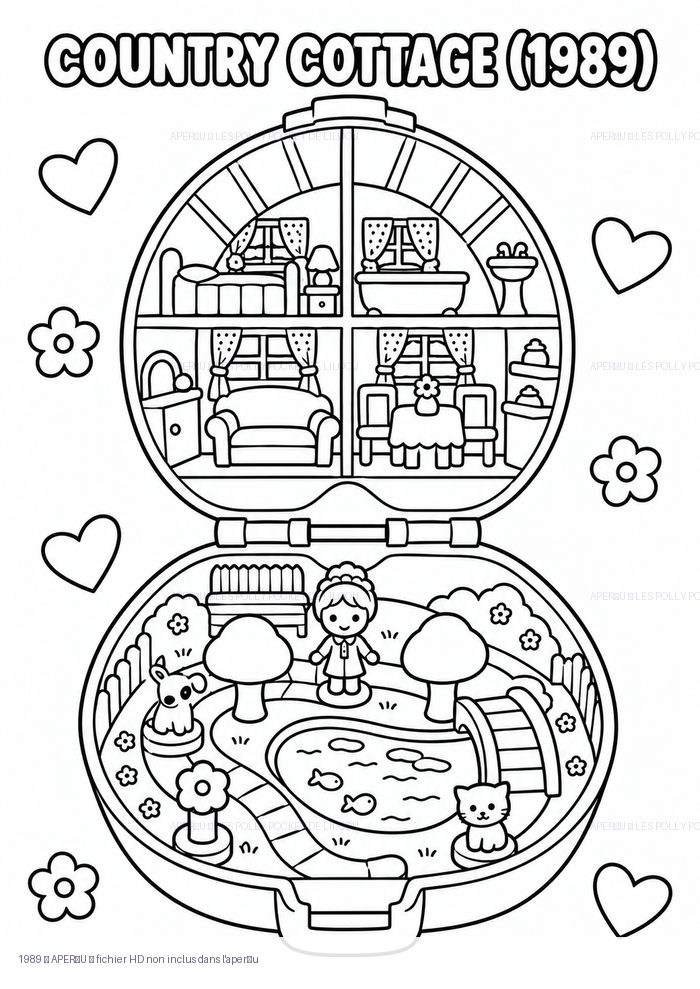 Country Cottage — coloriage vintage 1989
