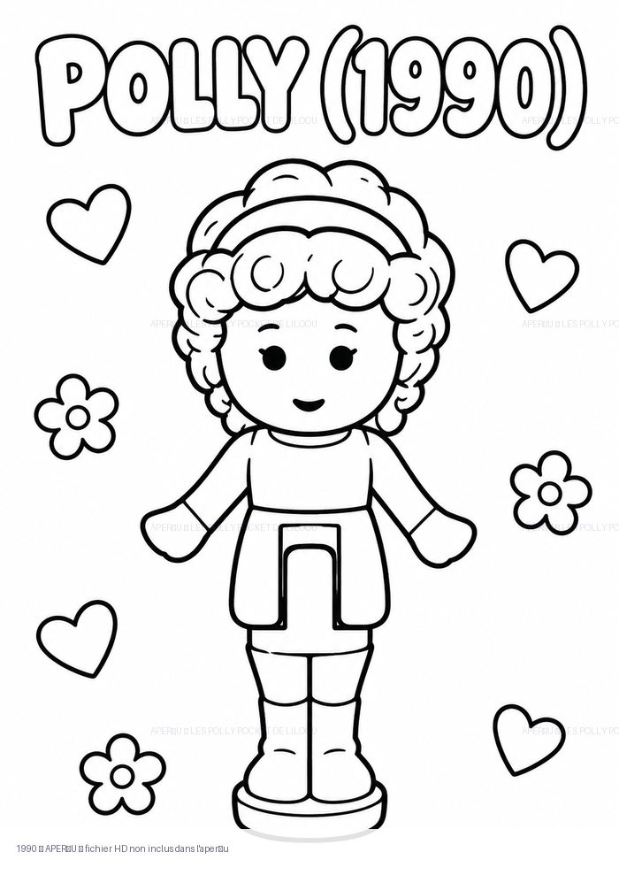 Polly — figurine vintage — coloriage vintage 1990